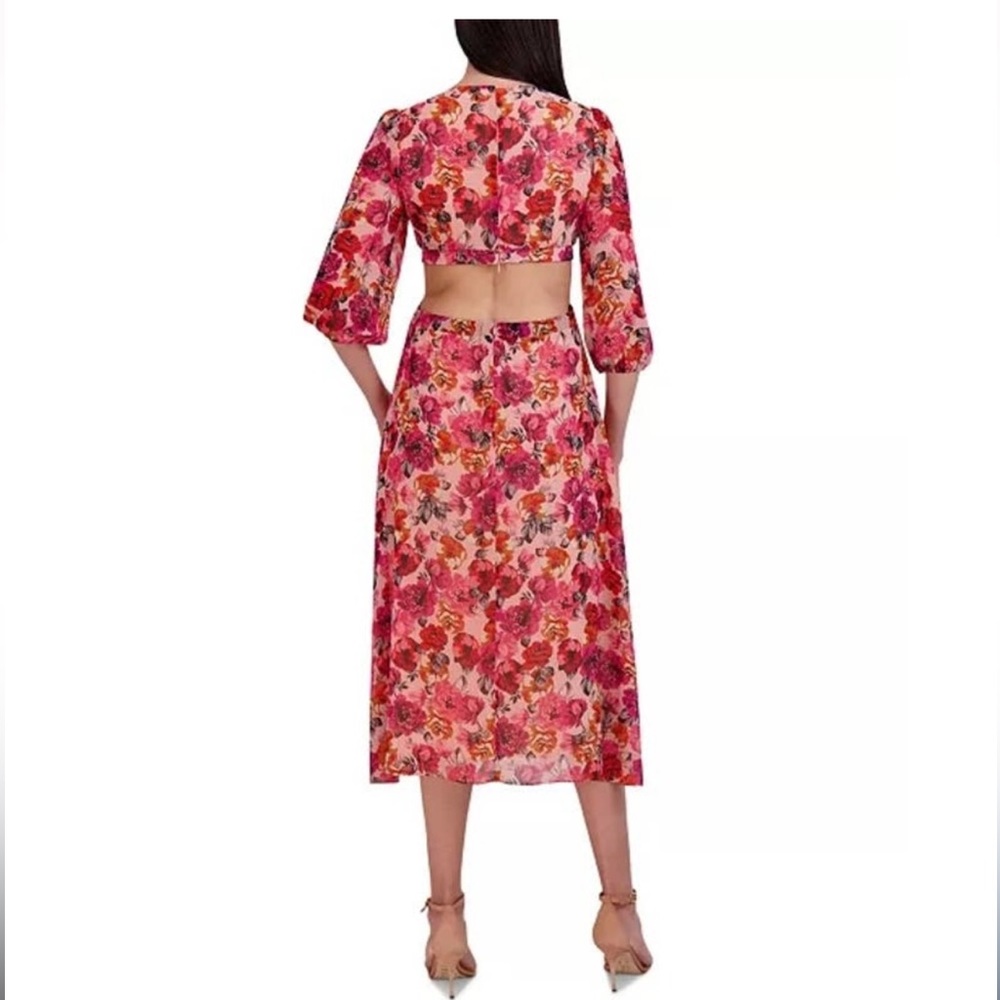 Julia Jordan Floral Print Dress with Cutout    NWT